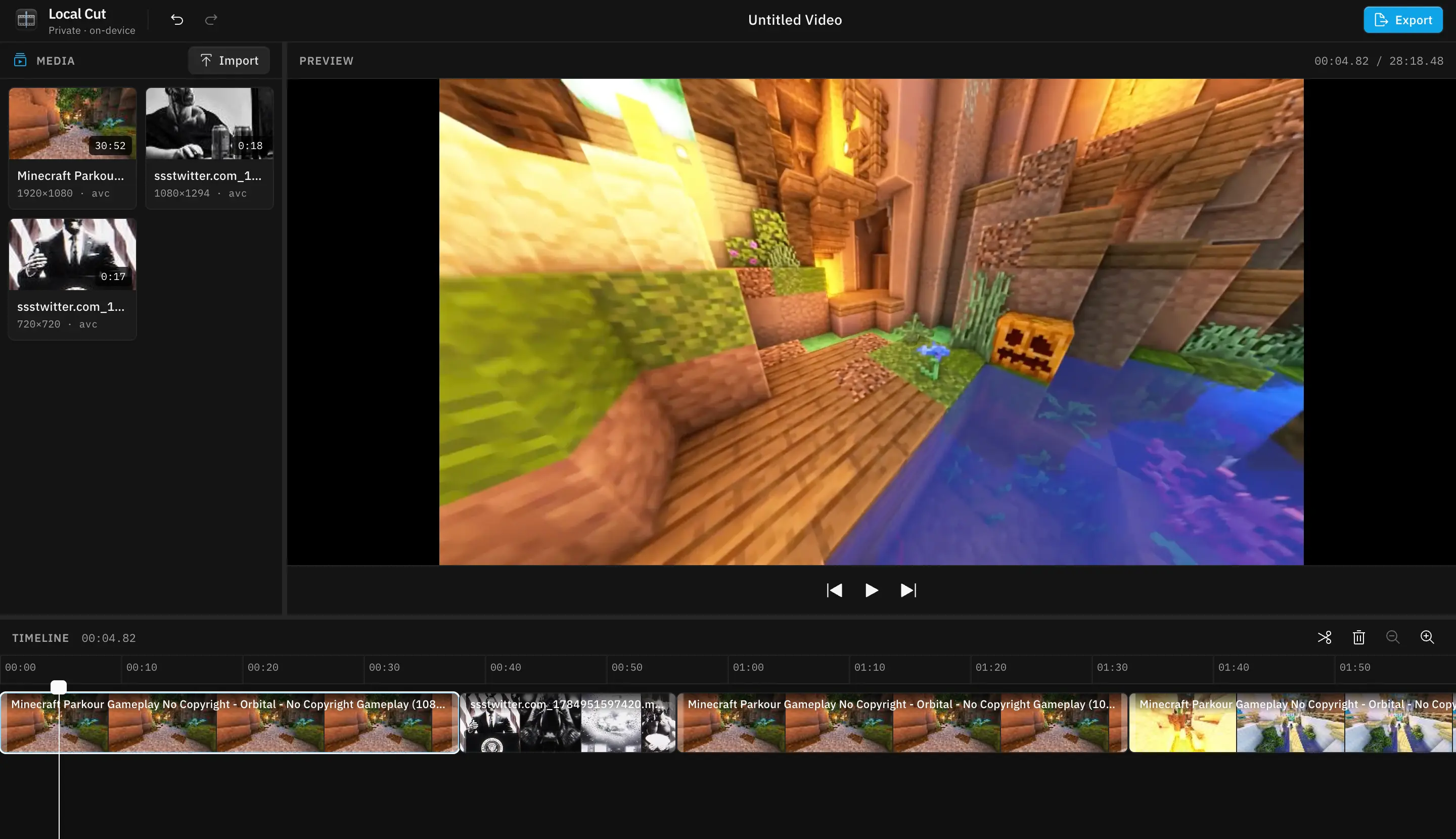 Local Cut project screenshot